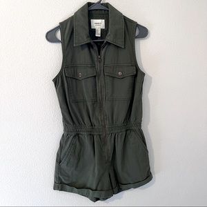 Forever 21 Hunter Green Short Sleeve Romper